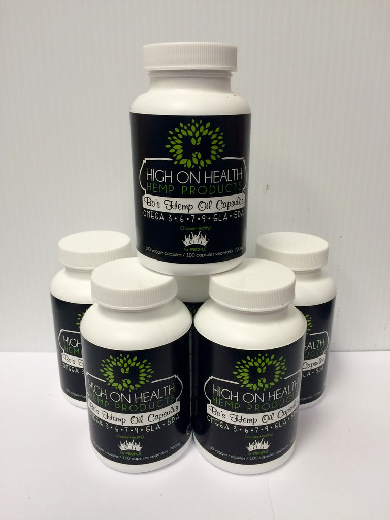 Wholesale - 6 pack Bo's Hemp Capsules from High on Health